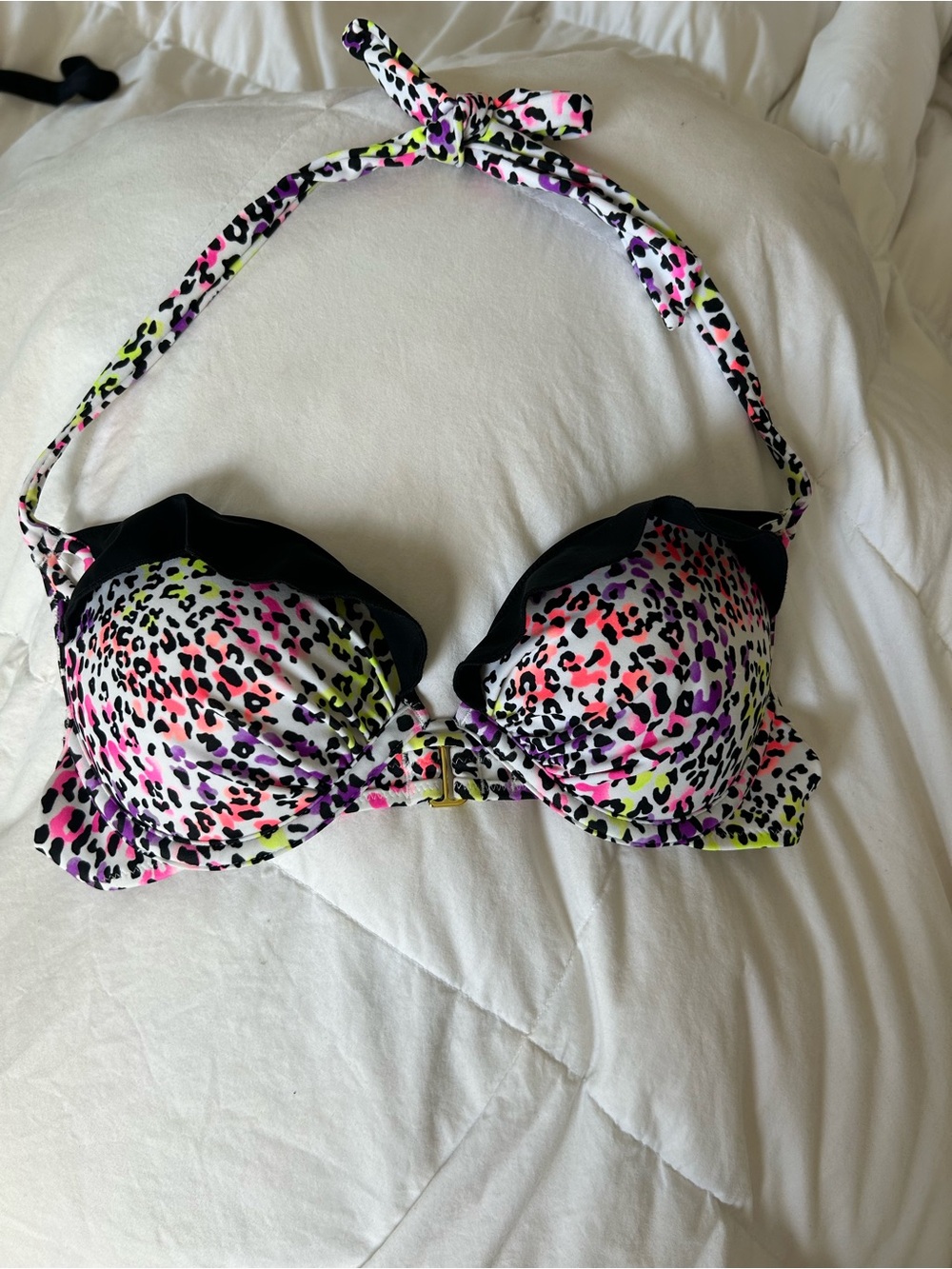 Victoria's Secret Neon Leopard Halter Bra Top
